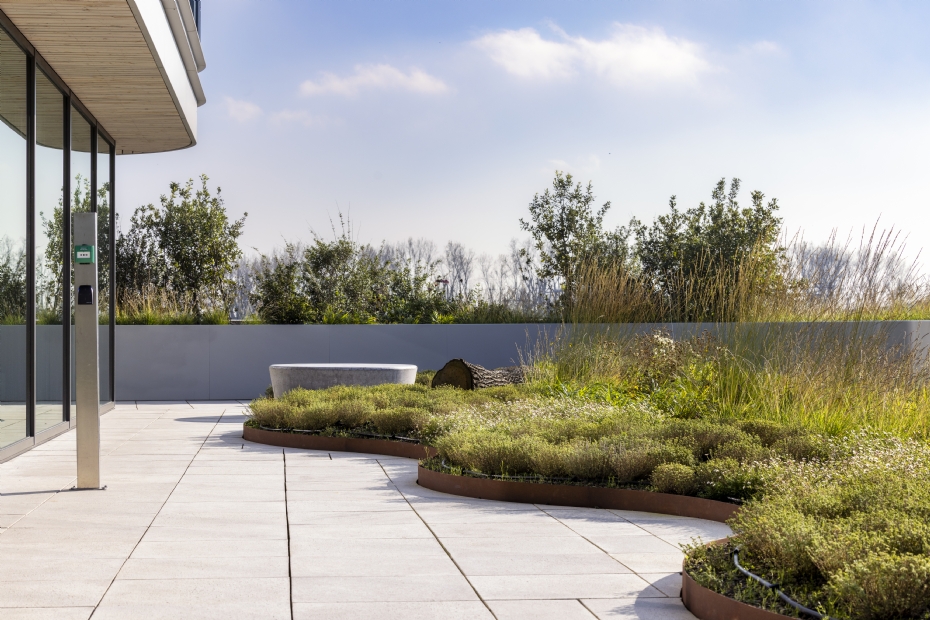 This walkway connects ground level with the roof terraces (Photo: Cojan van Toor Fotografie)
