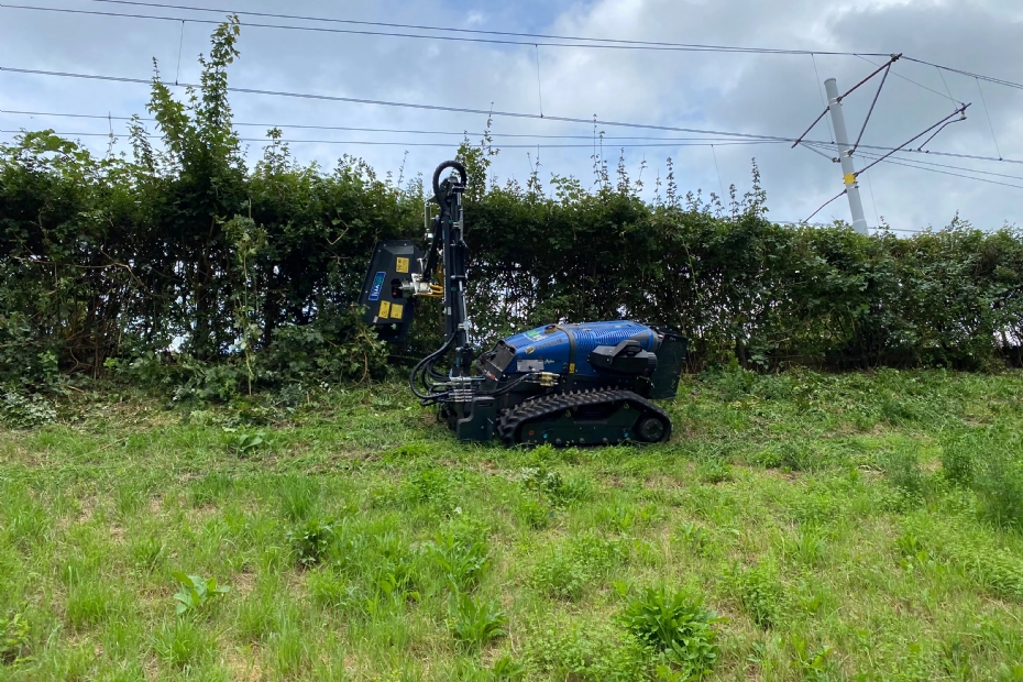 The robotic mower performs perfectly on steep slopes