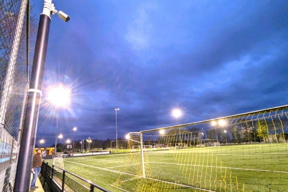 Football field with a FieldWatch pole