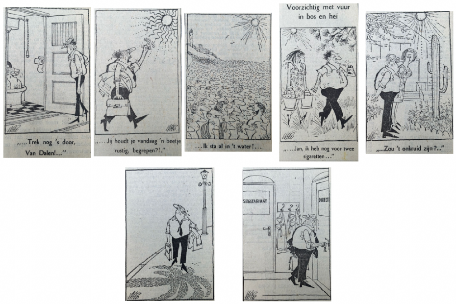 A compilation by cartoonist Wibo in de Volkskrant during the hot summer of 1976