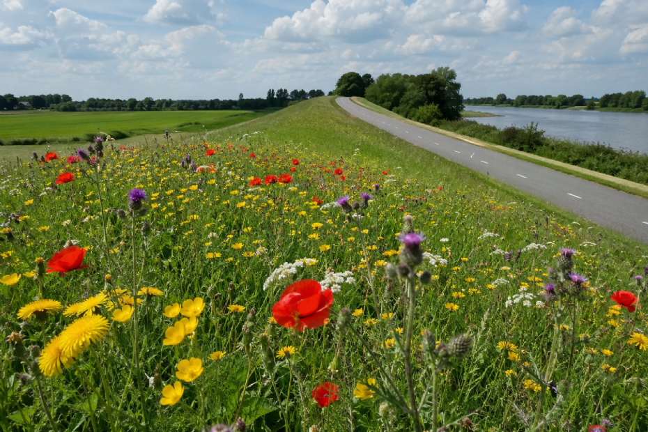 Value of flower-rich dykes demonstrated (Image for illustration, generated with AI)